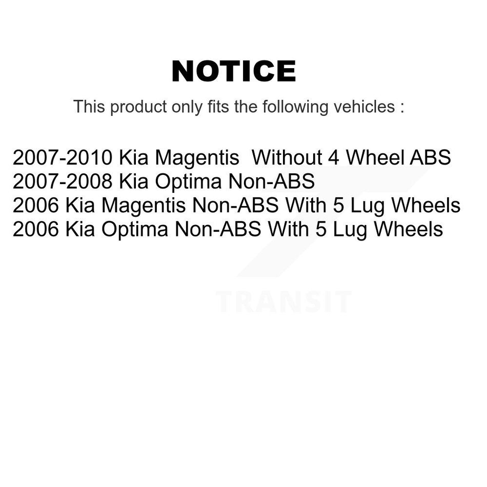 Rear Wheel Bearing And Hub Assembly Pair For Kia Optima Magentis K70-100624