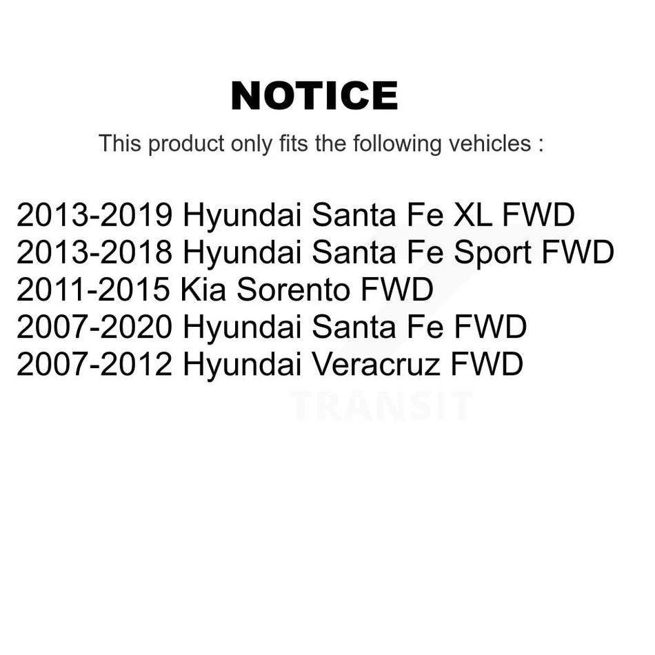 Rear Wheel Bearing And Hub Assembly Pair For Hyundai Santa Fe Kia Sorento Sport Veracruz XL FWD K70-100661