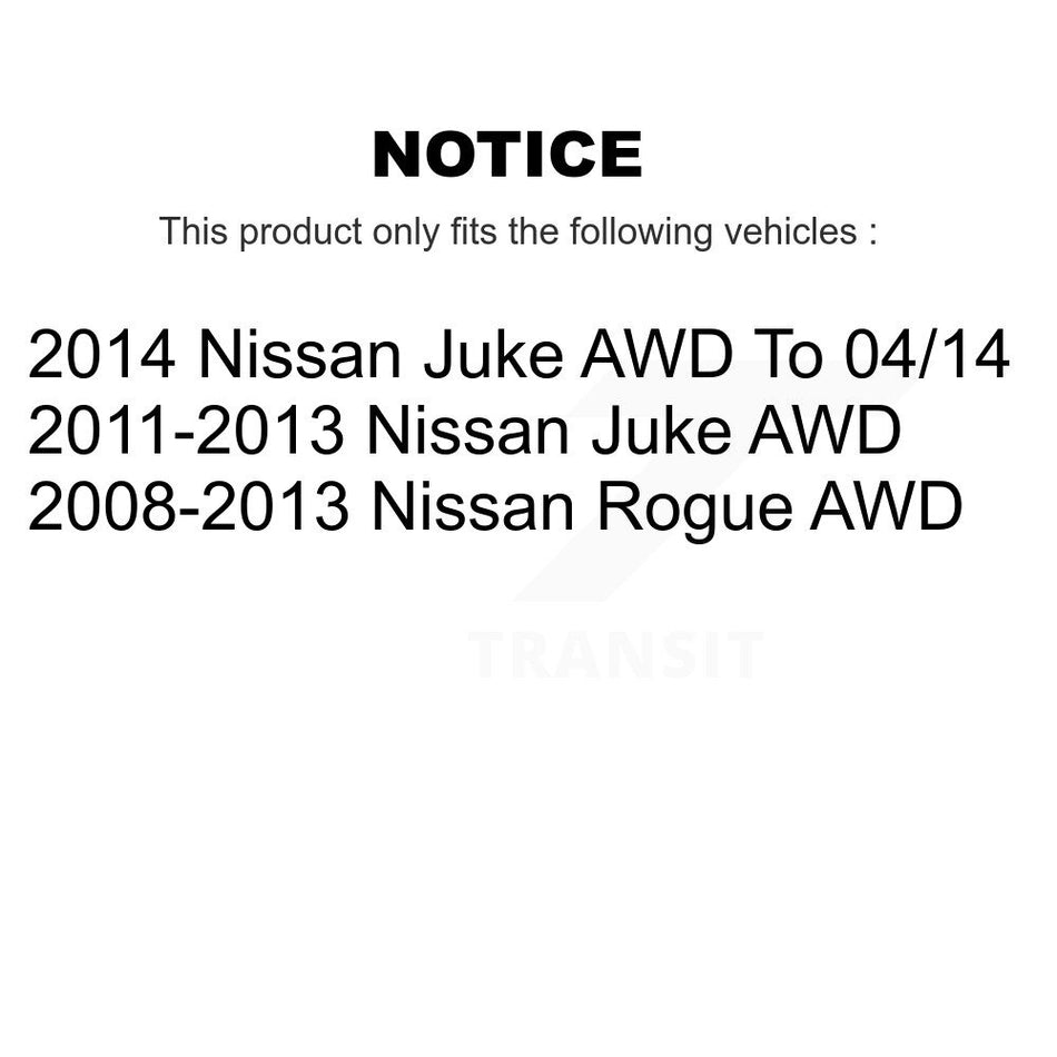 Rear Wheel Bearing And Hub Assembly Pair For Nissan Rogue Juke AWD K70-100694