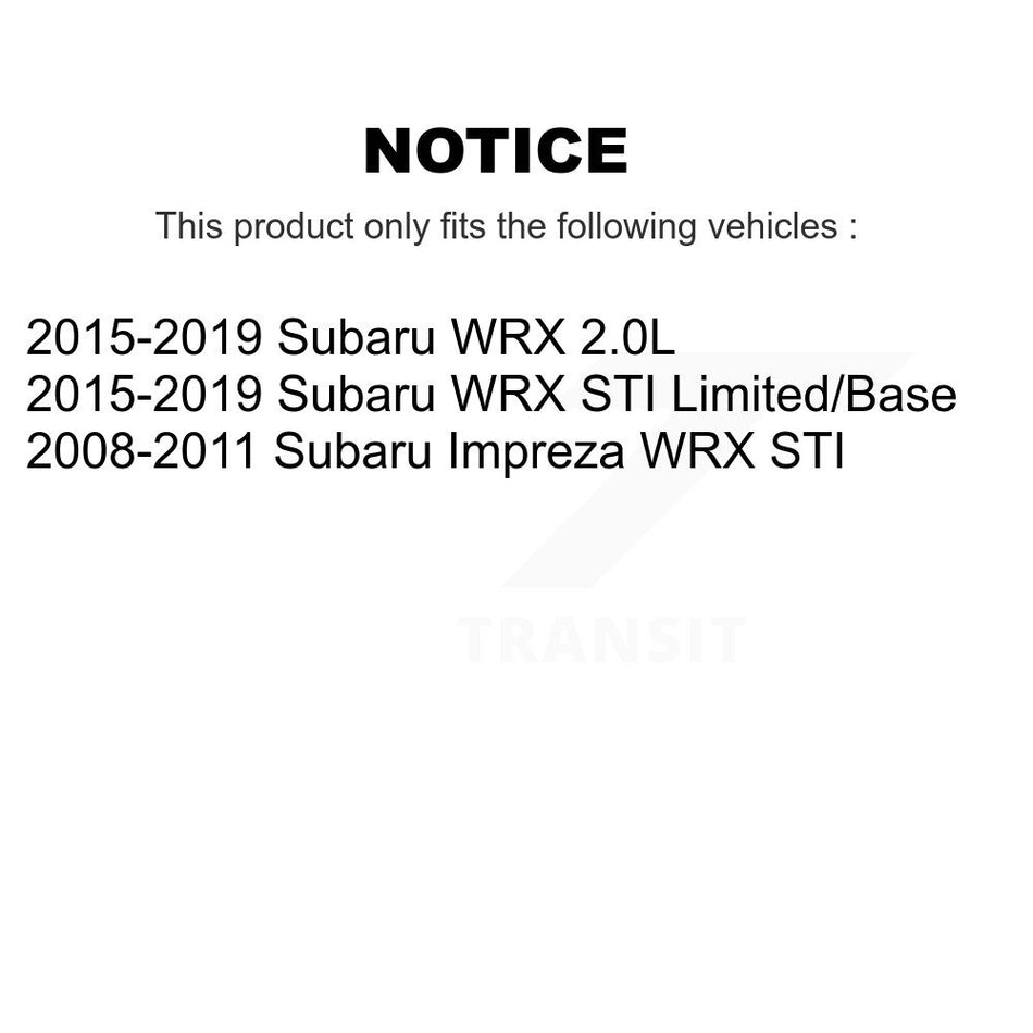 Front Rear Wheel Bearing & Hub Assembly Kit For 2008-2012 Subaru Impreza WRX STI K70-101274