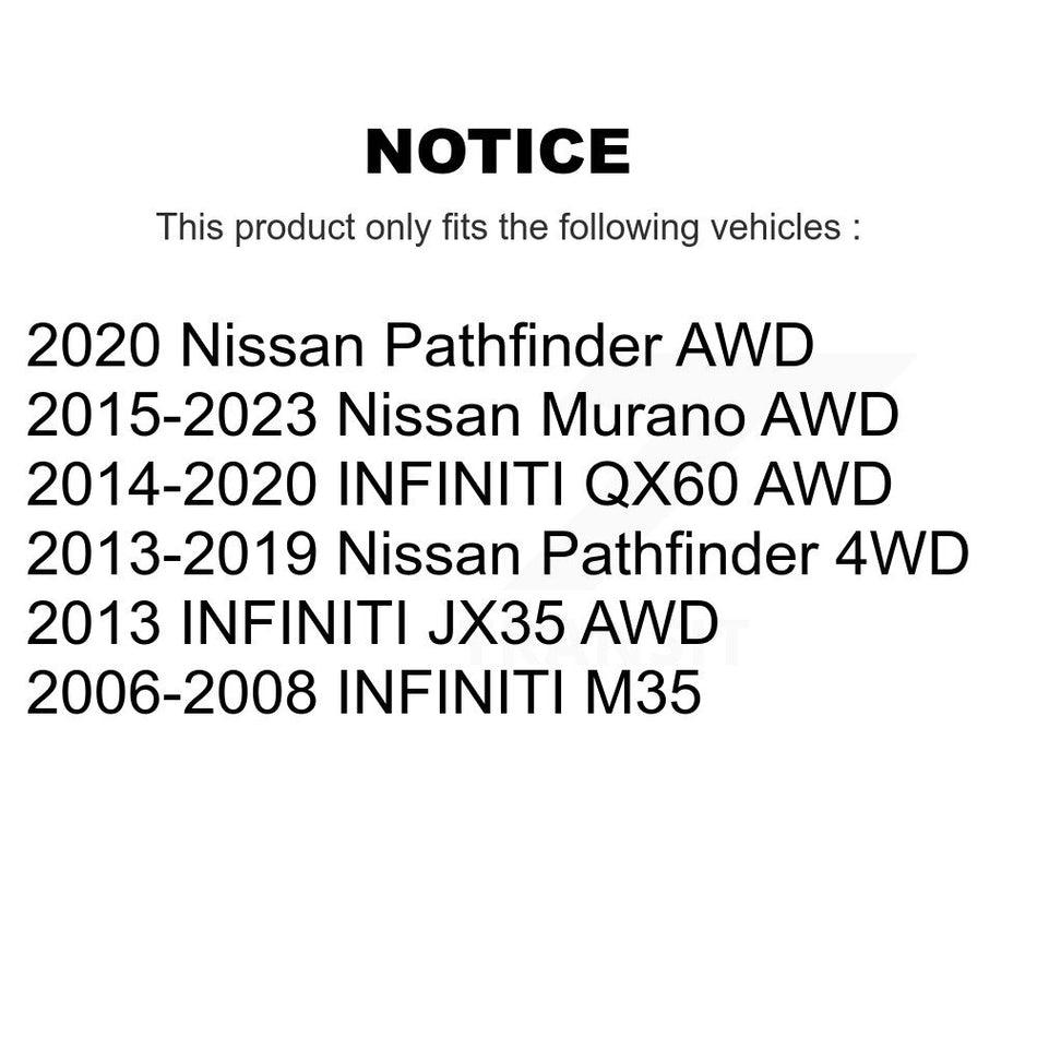 Rear Wheel Bearing And Hub Assembly Pair For Nissan Pathfinder Murano INFINITI QX60 JX35 K70-101384