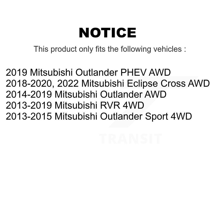 Rear Wheel Bearing And Hub Assembly Pair For Mitsubishi Outlander Sport Eclipse Cross RVR PHEV K70-101390