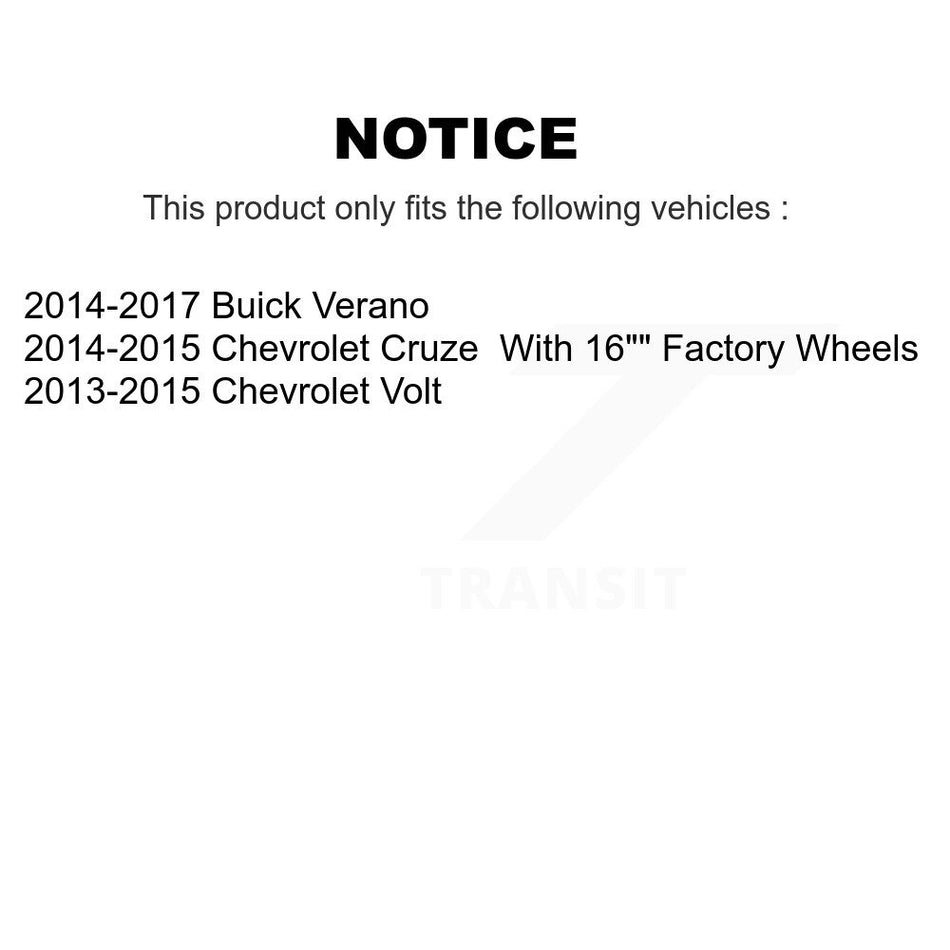 Front Rear Wheel Bearing & Hub Assembly Kit For Chevrolet Cruze Buick Verano Volt K70-101453