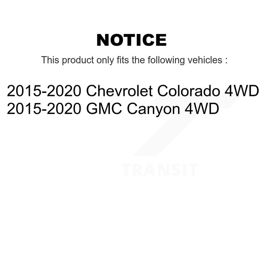 Front Wheel Bearing And Hub Assembly Pair For 2015-2020 Chevrolet Colorado GMC Canyon 4WD K70-101493