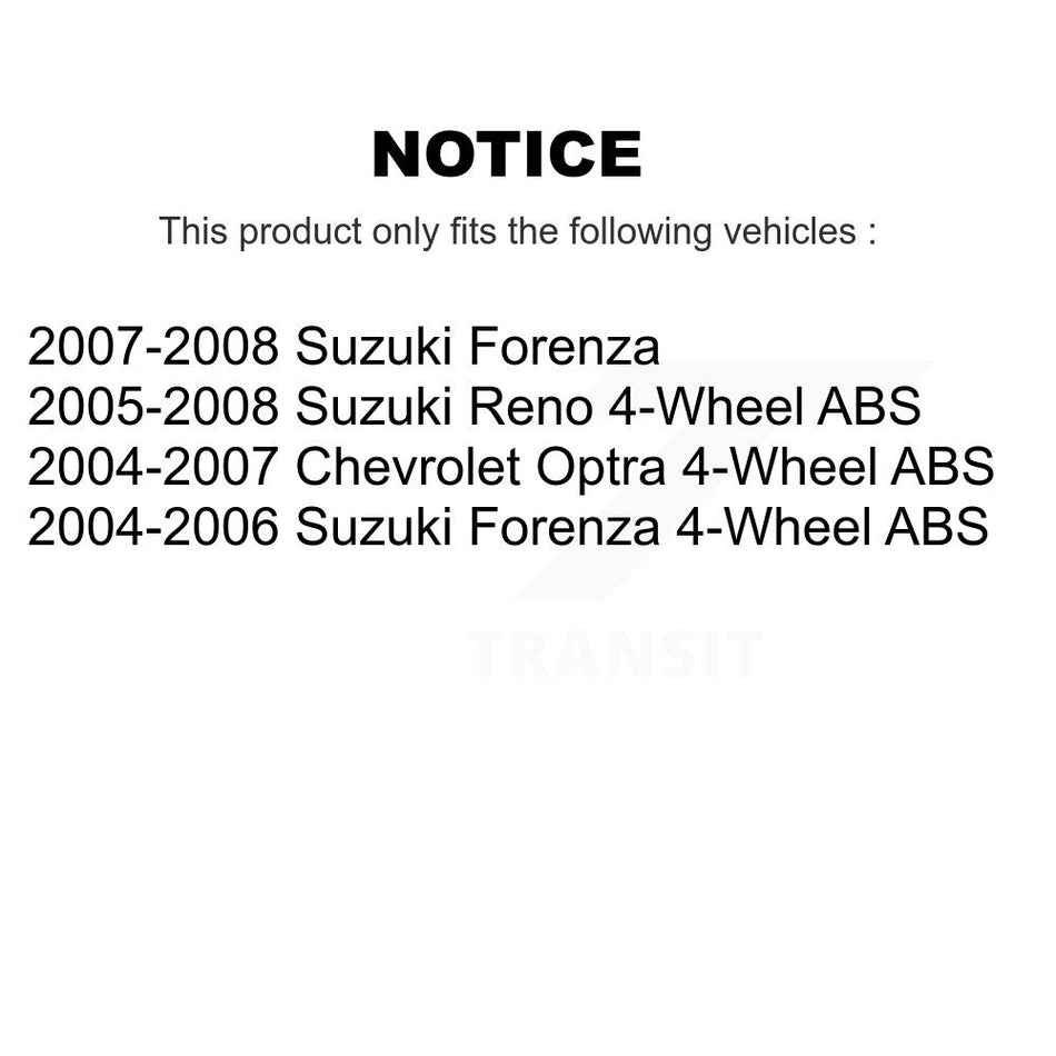 Front Rear Wheel Bearing And Hub Assembly Kit For Suzuki Forenza Reno Chevrolet Optra K70-101566