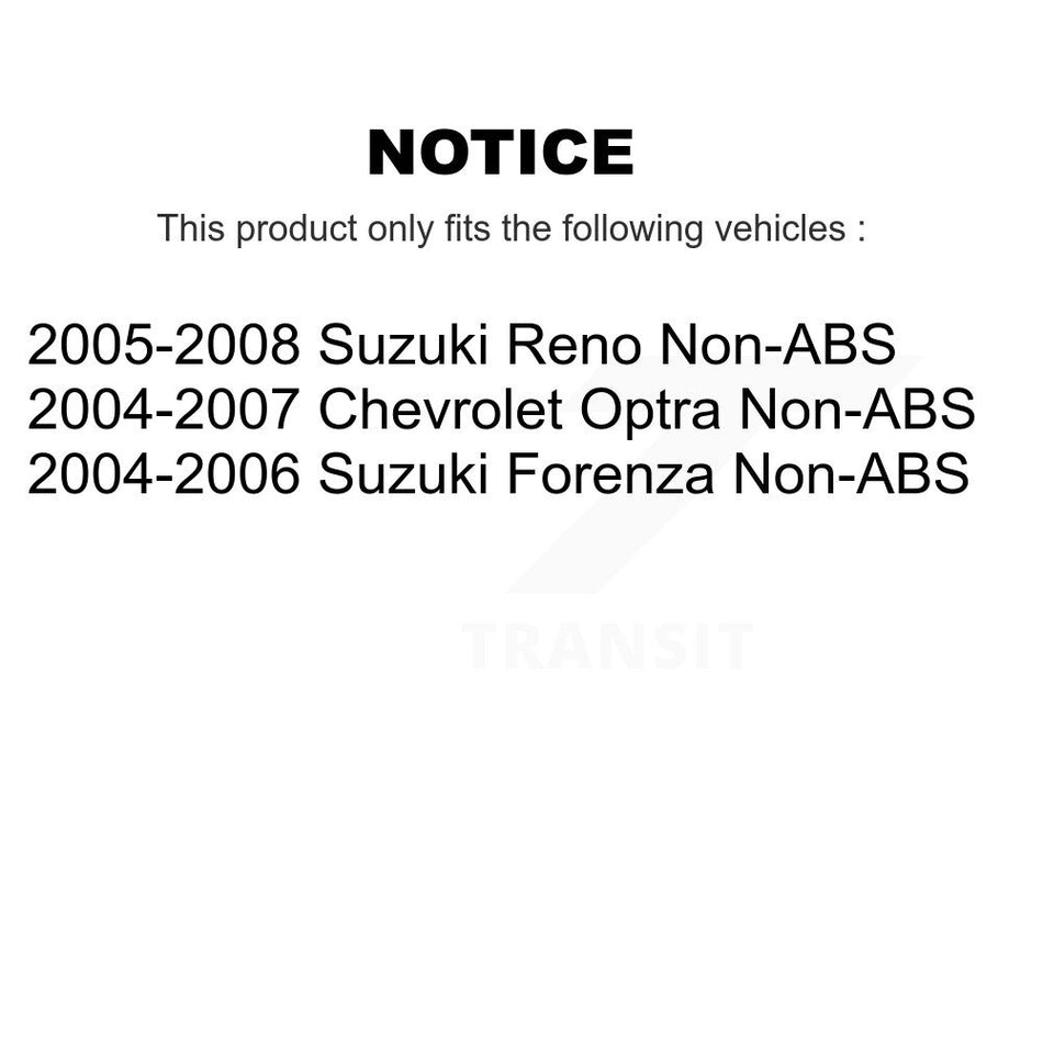 Front Rear Wheel Bearing And Hub Assembly Kit For Suzuki Forenza Reno Chevrolet Optra Non-ABS K70-101567