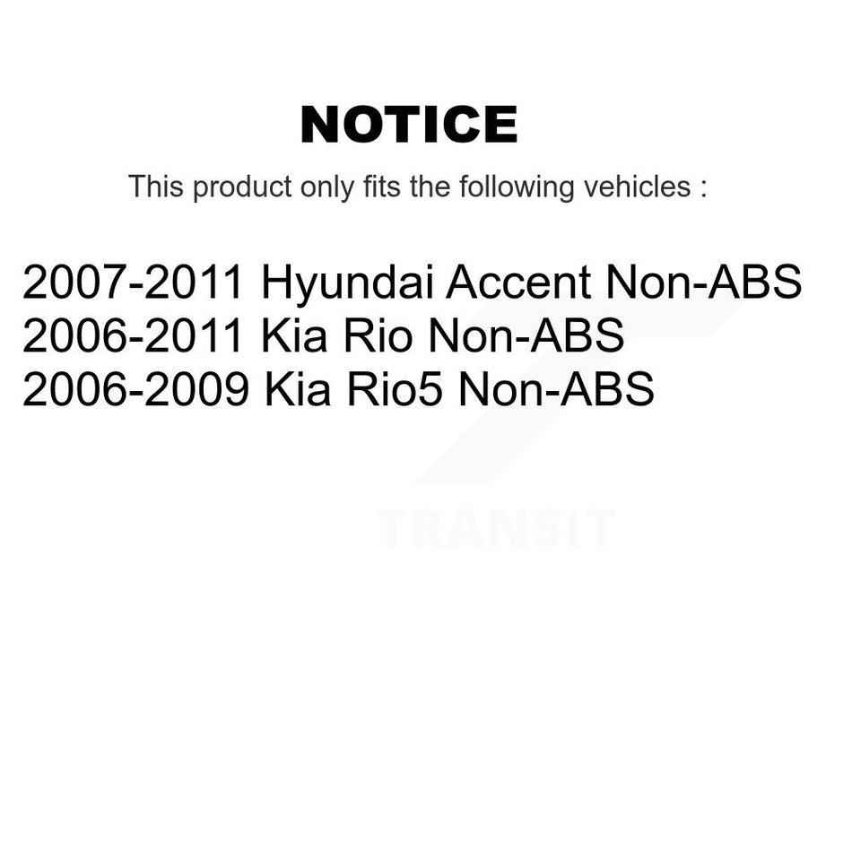 Front Rear Wheel Bearing And Hub Assembly Kit For Hyundai Accent Kia Rio Rio5 Non-ABS K70-101570