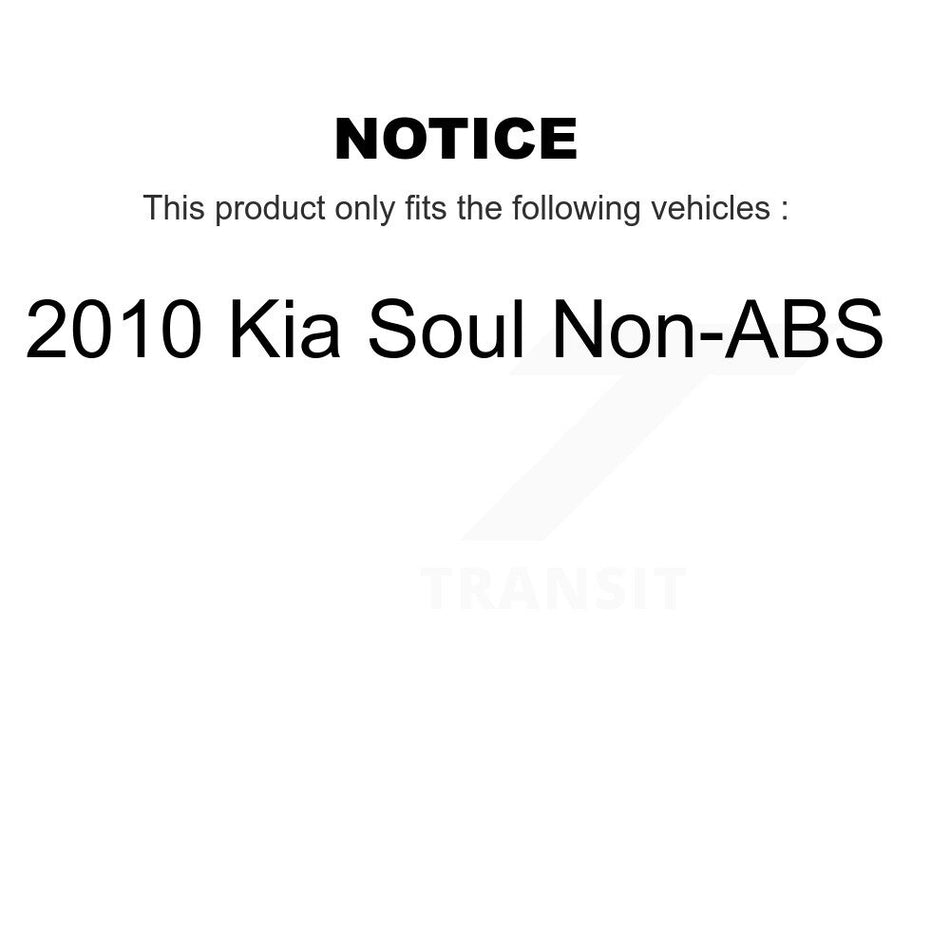 Front Rear Wheel Bearing And Hub Assembly Kit For 2010 Kia Soul Non-ABS K70-101649