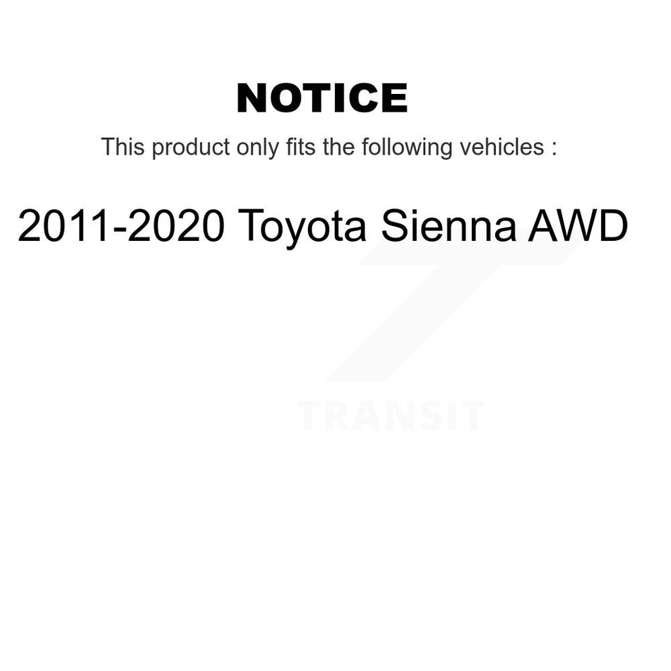 Front Rear Wheel Bearing And Hub Assembly Kit For 2011-2020 Toyota Sienna AWD K70-101665