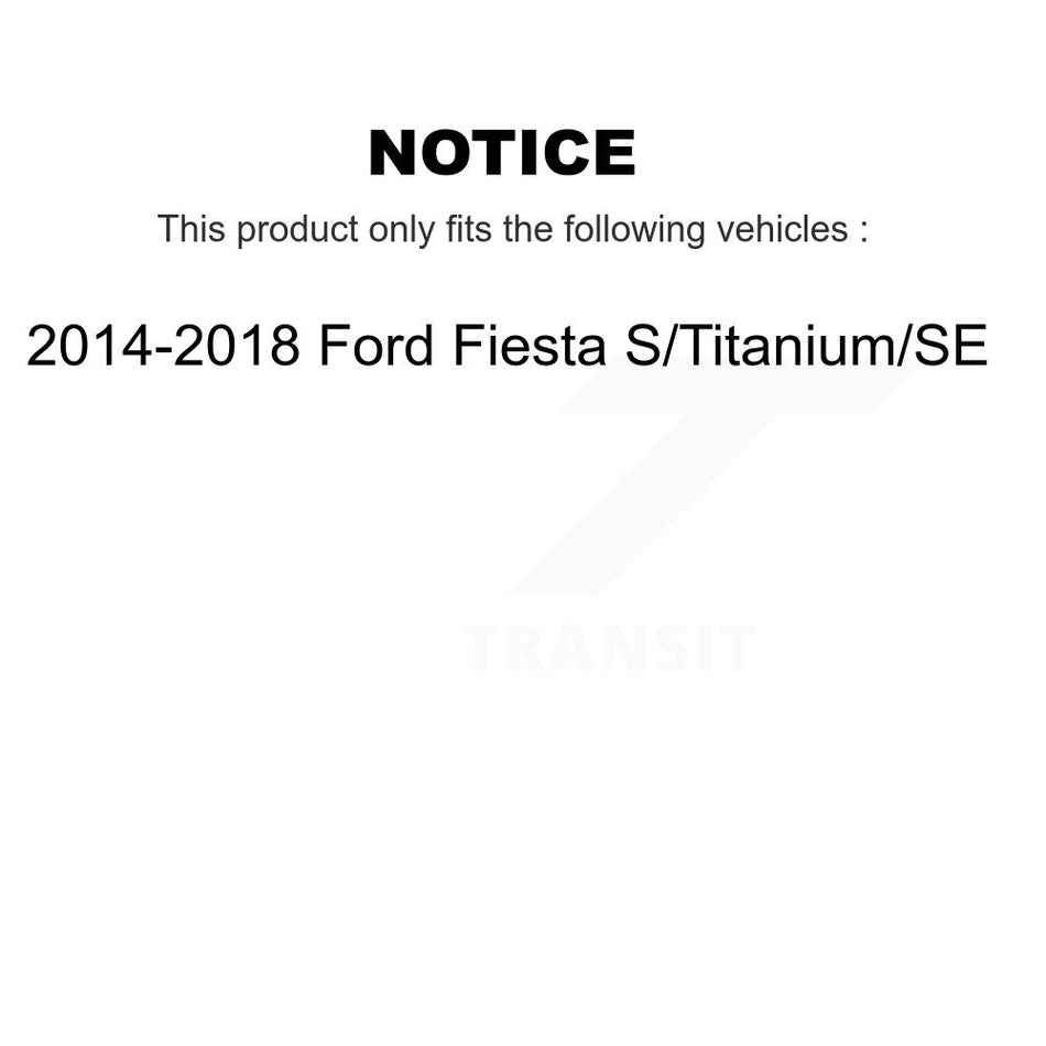 Front Rear Wheel Bearing And Hub Assembly Kit For 2014-2018 Ford Fiesta S Titanium SE K70-101686