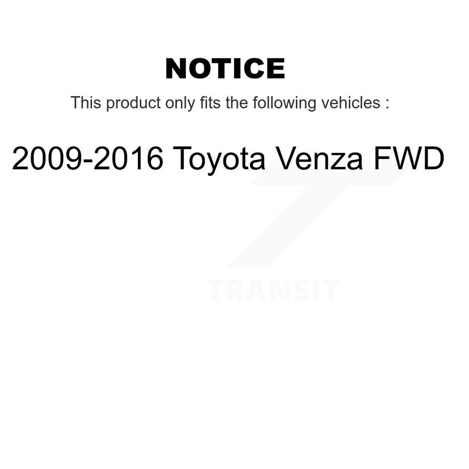 Front Rear Wheel Bearing And Hub Assembly Kit For 2009-2016 Toyota Venza FWD K70-101705