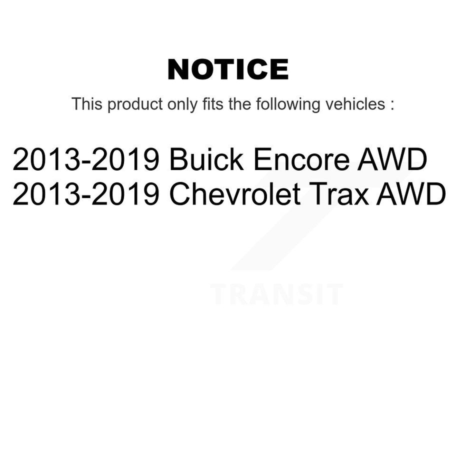 Front Rear Wheel Bearing Kit For 2013-2019 Buick Encore Chevrolet Trax AWD K70-101723