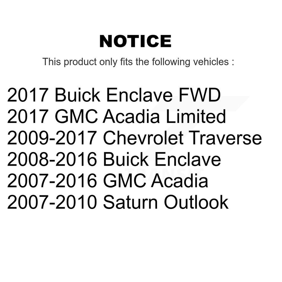 Front Rear Wheel Bearing & Hub Assembly Kit For Chevrolet Traverse GMC Acadia Buick Enclave Saturn Outlook Limited K70-101743