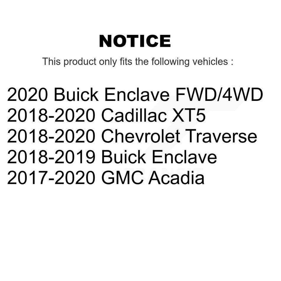 Front Wheel Bearing And Hub Assembly Pair For Chevrolet Traverse GMC Acadia Cadillac XT5 Buick Enclave K70-101809