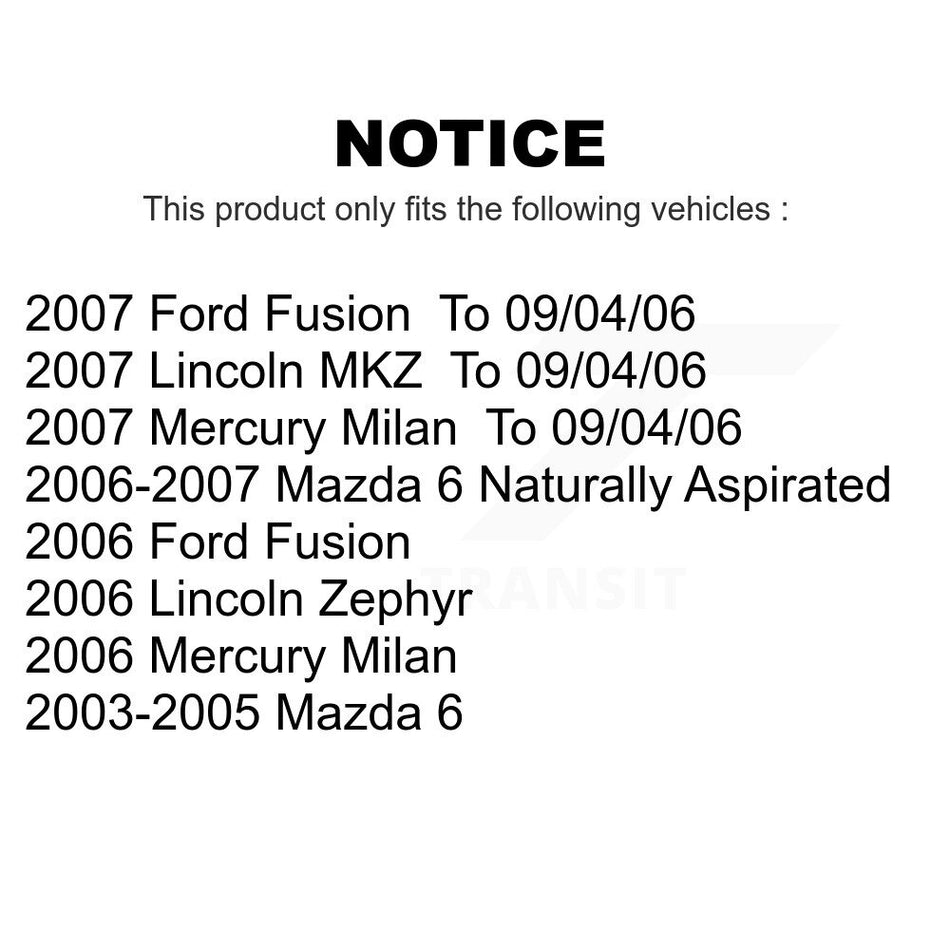 Front Suspension Control Arm And Ball Joint Assembly Link Kit For Ford Fusion Mazda 6 Mercury Milan Lincoln MKZ Zephyr K72-100097