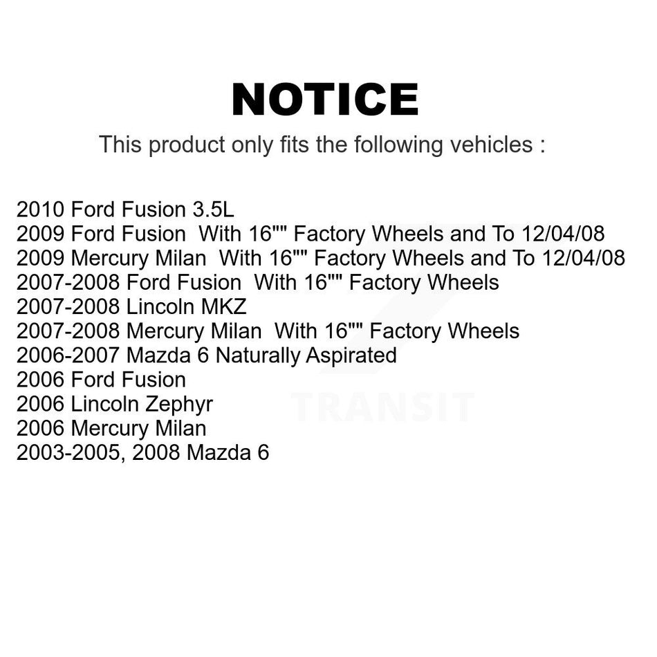 Front Suspension Control Arm And Ball Joint Assembly Link Kit For Ford Fusion Mazda 6 Mercury Milan Lincoln MKZ Zephyr K72-100107