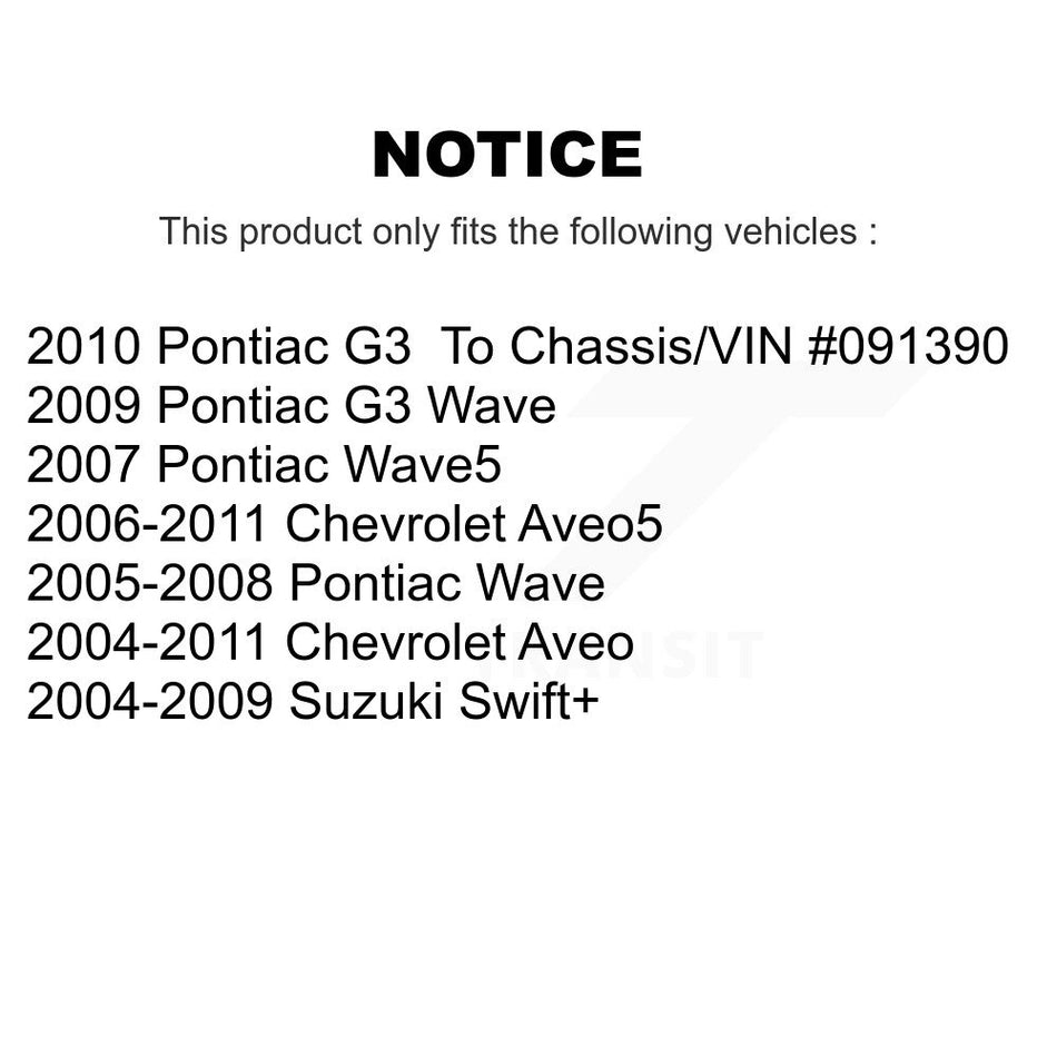 Front Suspension Control Arm And Ball Joint Assembly Steering Tie Rod End Stabilizer Bar Link Kit (8Pc) For Chevrolet Aveo Aveo5 Pontiac G3 Suzuki Wave Wave5 Swift+ K72-100150