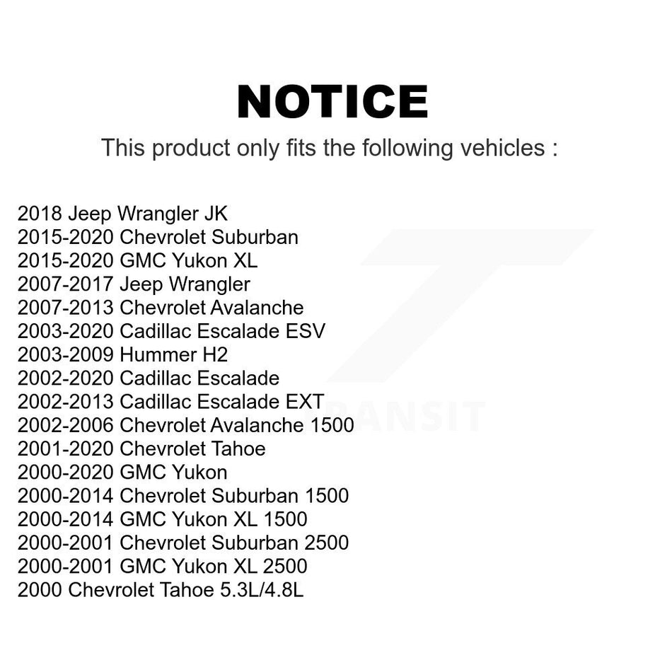 Rear Suspension Link Pair For Chevrolet Tahoe Jeep GMC Wrangler Suburban 1500 Yukon Cadillac XL Escalade Avalanche ESV JK Hummer H2 EXT 2500 K72-100333