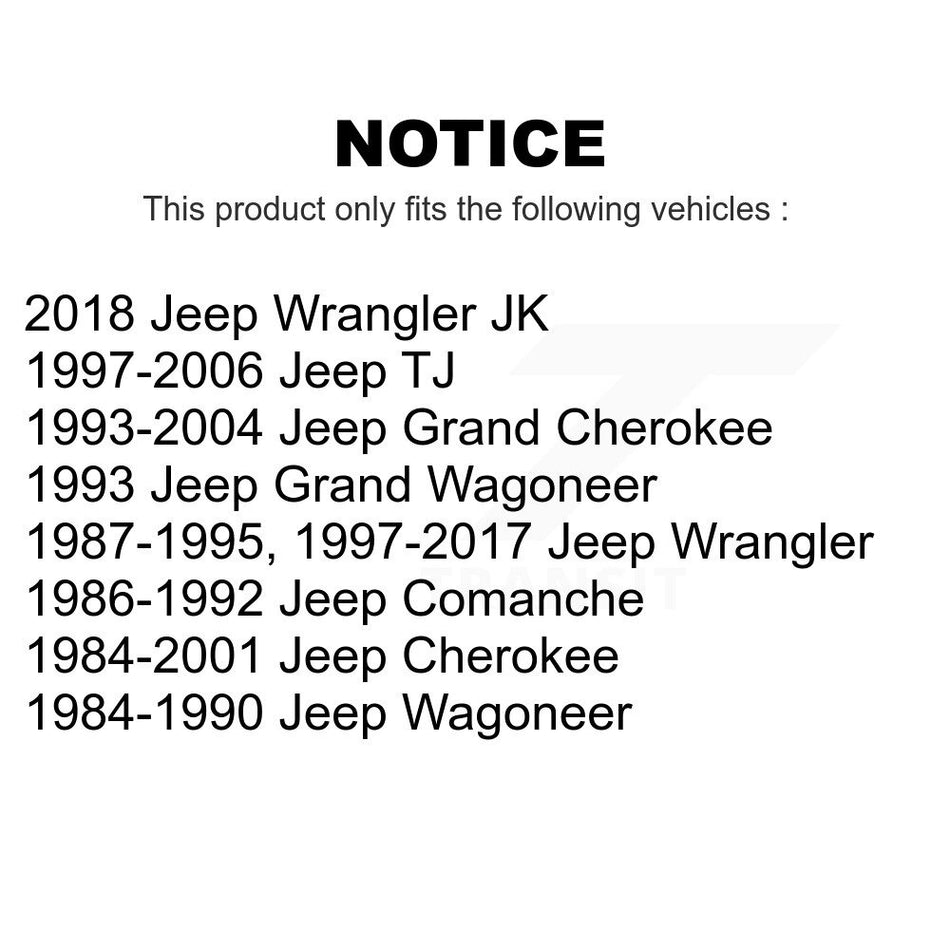 Front Suspension Ball Joints Pair For Jeep Wrangler Grand Cherokee JK Comanche Wagoneer TJ K72-100423