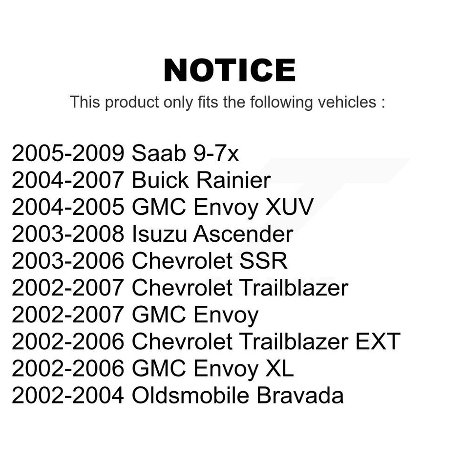 Front Suspension Ball Joints Pair For Chevrolet Trailblazer GMC Envoy EXT XL Buick Rainier Oldsmobile Bravada XUV SSR Isuzu Ascender Saab 9-7x K72-100474