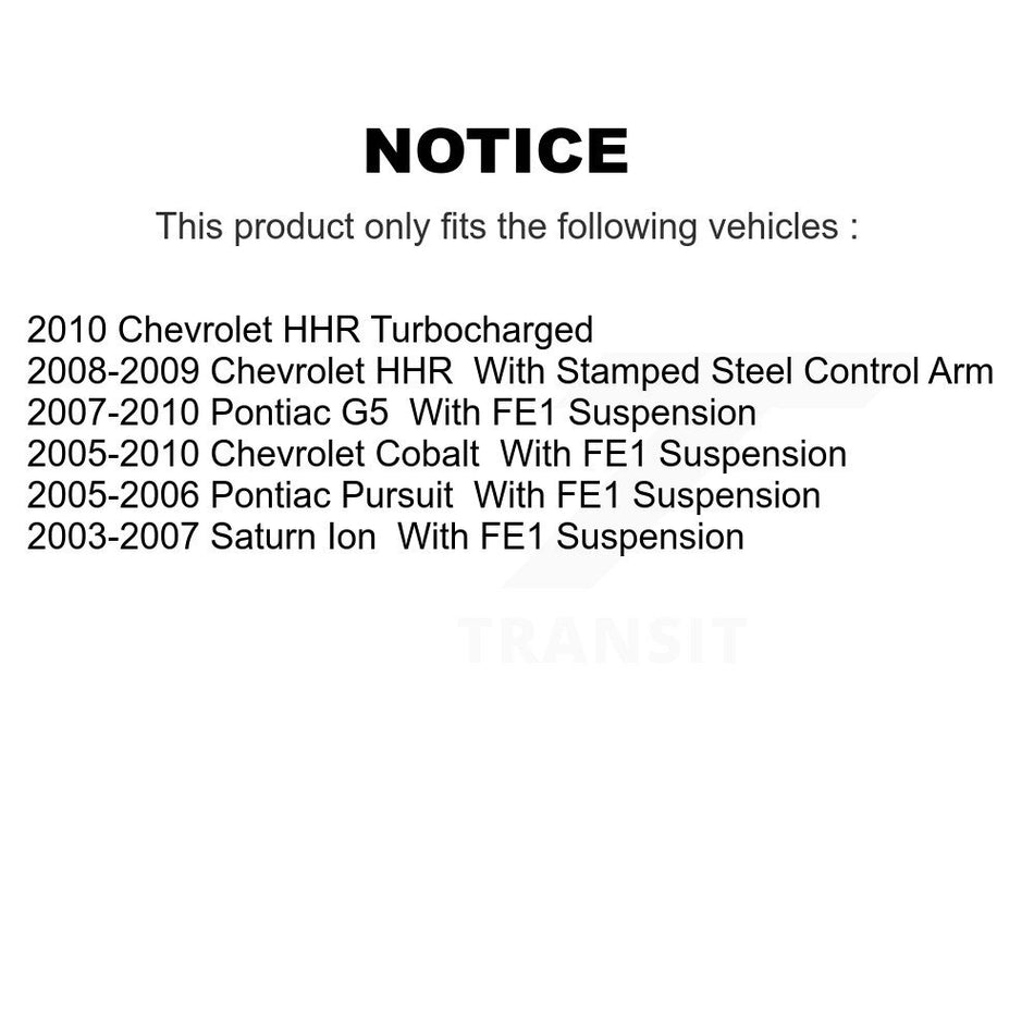 Front Suspension Control Arm And Ball Joint Assemblies Kit For Chevrolet Cobalt Saturn Ion HHR Pontiac G5 Pursuit K72-100599