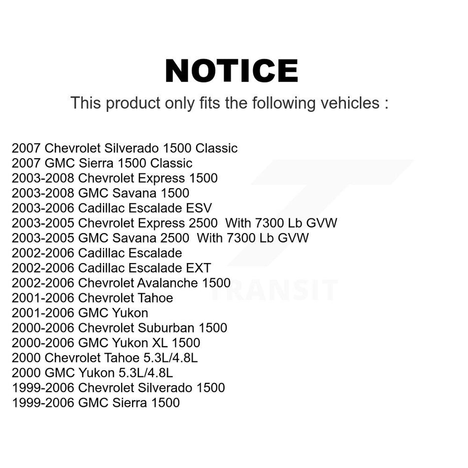 Front Suspension Ball Joints Pair For Chevrolet Silverado 1500 GMC Tahoe Sierra Suburban Yukon Avalanche XL Cadillac Classic Escalade Express 2500 ESV EXT Savana K72-100658