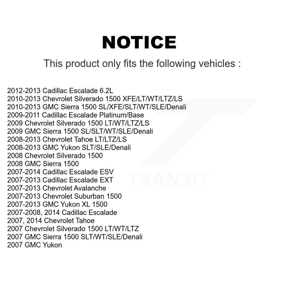 Front Tie Rod End Kit For Chevrolet Silverado 1500 GMC Sierra Tahoe Suburban Yukon Cadillac XL Avalanche Escalade ESV EXT K72-100769