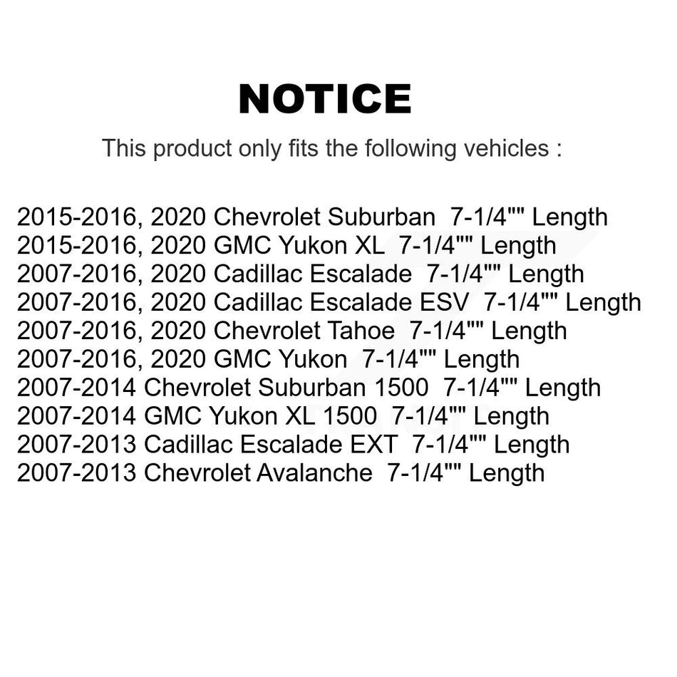 Front Rear Suspension Link Kit For Chevrolet Tahoe GMC Yukon Suburban 1500 Cadillac XL Avalanche Escalade ESV EXT 7-1/4" Length K72-100786