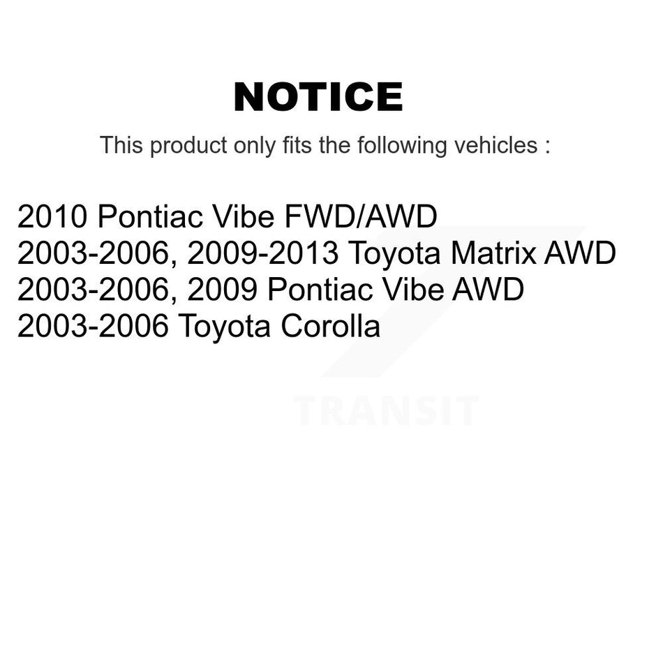 Front Rear Suspension Link Kit For Toyota Corolla Matrix Pontiac Vibe K72-100819