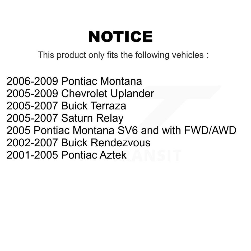 Front Suspension Ball Joint And Tie Rod End Kit For Buick Rendezvous Chevrolet Uplander Pontiac Aztek Montana Terraza Saturn Relay K72-100935