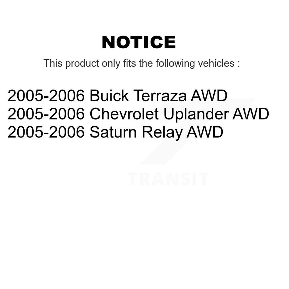 Front Suspension Control Arm And Tie Rod End Kit For 2005-2006 Chevrolet Uplander Buick Terraza Saturn Relay AWD K72-101057