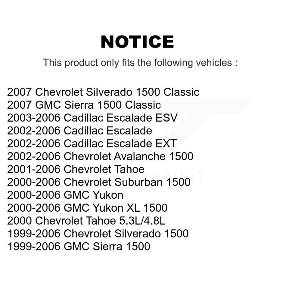 Front Suspension Control Arm And Ball Joint Assembly Link Kit For Chevrolet Silverado 1500 GMC Tahoe Sierra Suburban Yukon Avalanche XL Cadillac Classic Escalade ESV EXT K72-101101