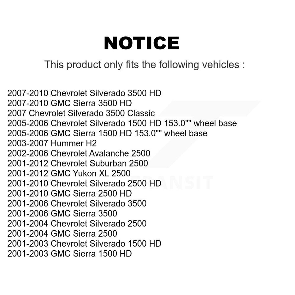 Front Suspension Control Arm And Ball Joint Assembly Steering Tie Rod End Sway Link Kit For Chevrolet Silverado 2500 HD GMC Sierra 3500 Hummer H2 1500 Suburban Classic Yukon XL Avalanche K72-101124