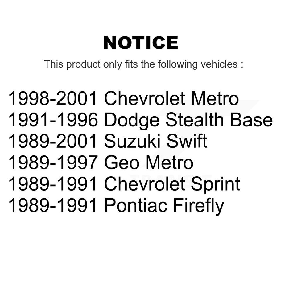 Front Rear Suspension Link Kit For Metro Geo Chevrolet Dodge Stealth Suzuki Swift Pontiac Sprint Firefly K72-101266