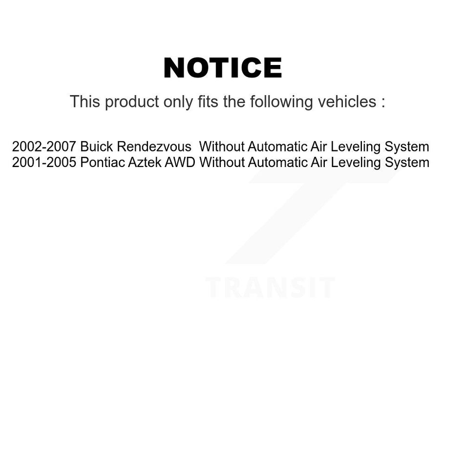 Rear Suspension Shock Absorber Pair For Buick Rendezvous Pontiac Aztek Without Automatic Air Leveling System K78-100309