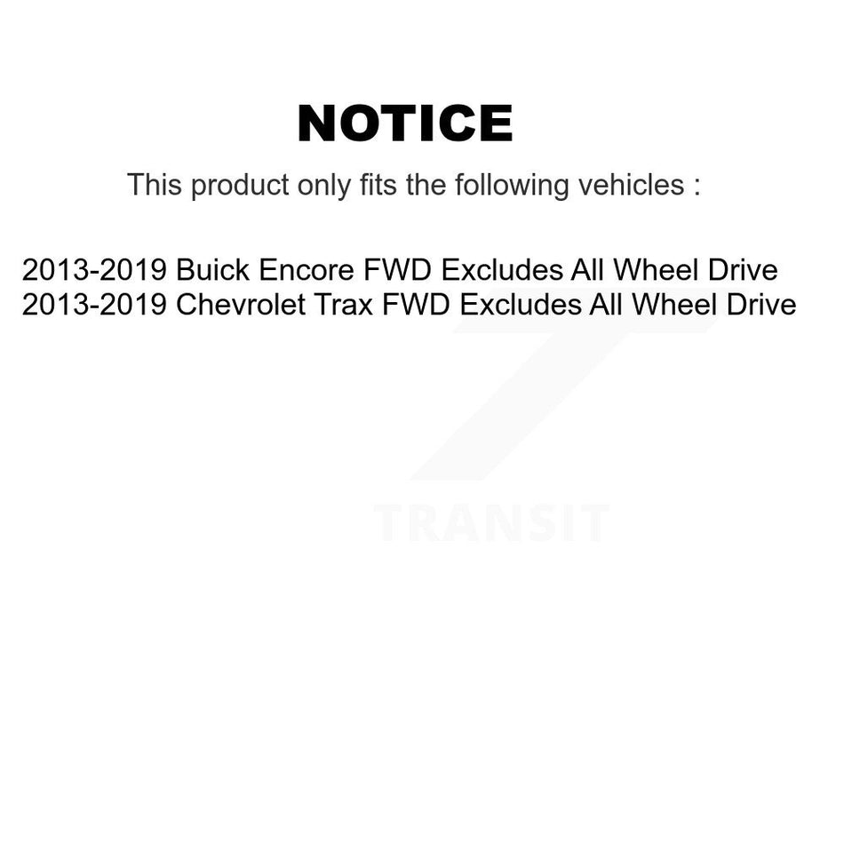 Front Complete Suspension Shocks Strut And Coil Spring Mount Assemblies Kit For 2013-2019 Buick Encore Chevrolet Trax Excludes All Wheel Drive FWD K78A-100169