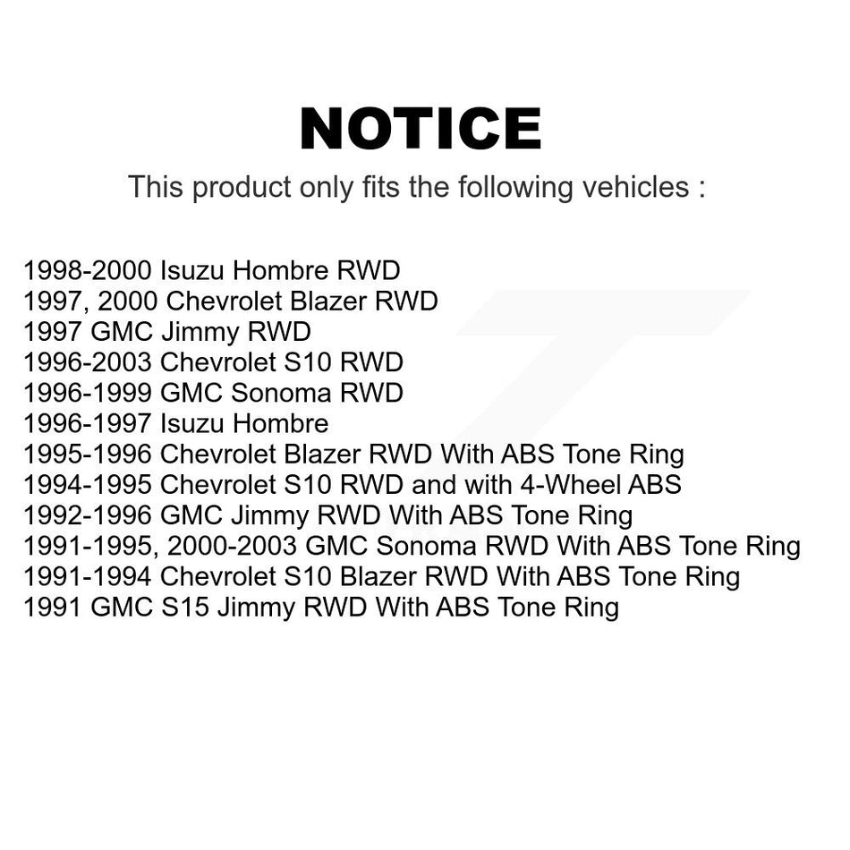Front Disc Brake Rotors And Hub Assembly Pair For Chevrolet S10 GMC Sonoma Blazer Jimmy Isuzu Hombre S15 K8-100010