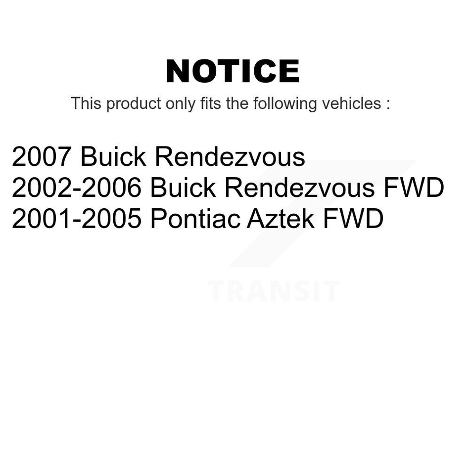 Front Disc Brake Rotors Pair For Buick Rendezvous Pontiac Aztek K8-100072