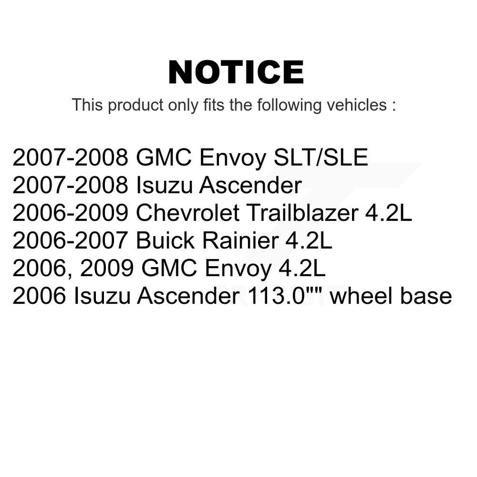 Front Disc Brake Rotors Pair For Chevrolet Trailblazer GMC Envoy Buick Rainier Isuzu Ascender K8-100093