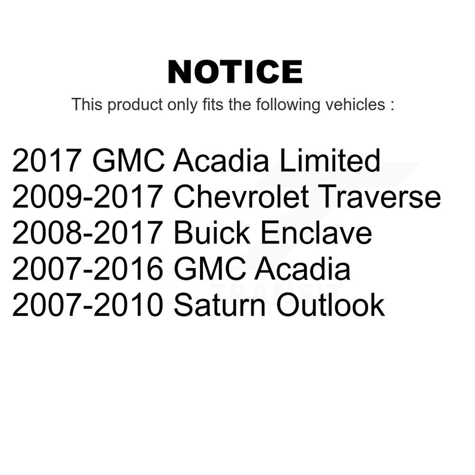 Rear Disc Brake Rotors Pair For Chevrolet Traverse GMC Acadia Buick Enclave Saturn Outlook Limited K8-100599