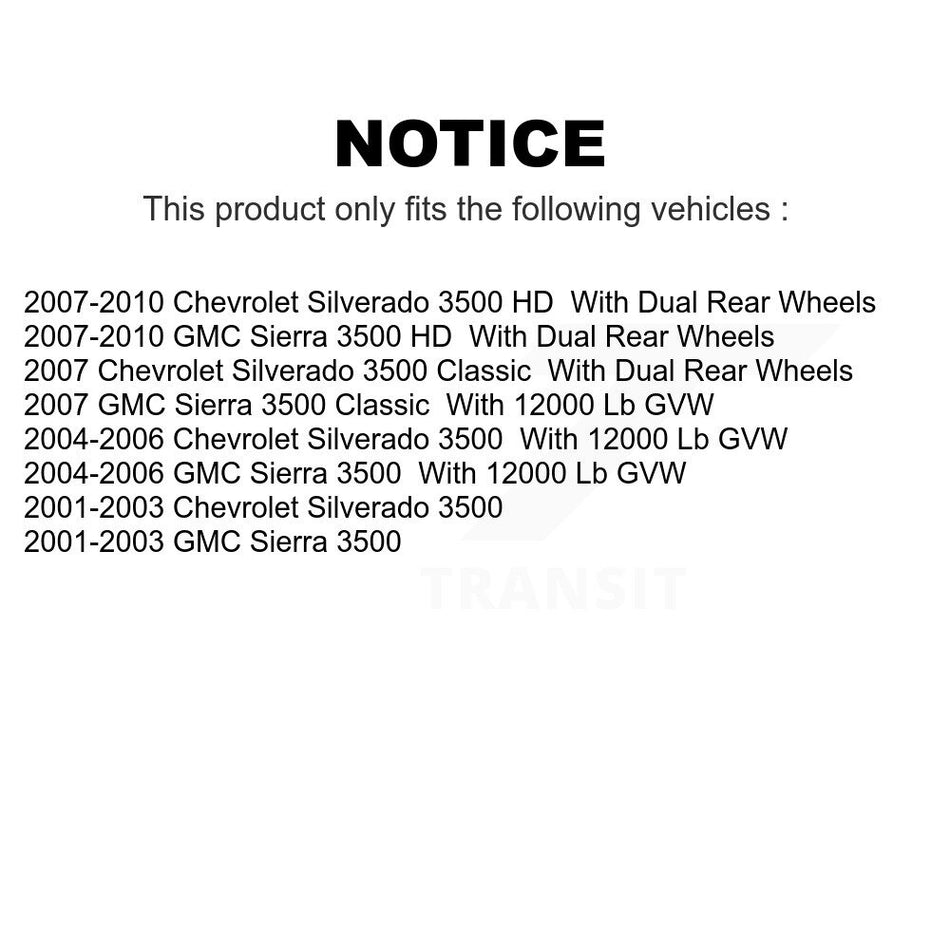 Front Rear Disc Brake Rotors Kit For Chevrolet Silverado 3500 GMC HD Sierra Classic K8-100992