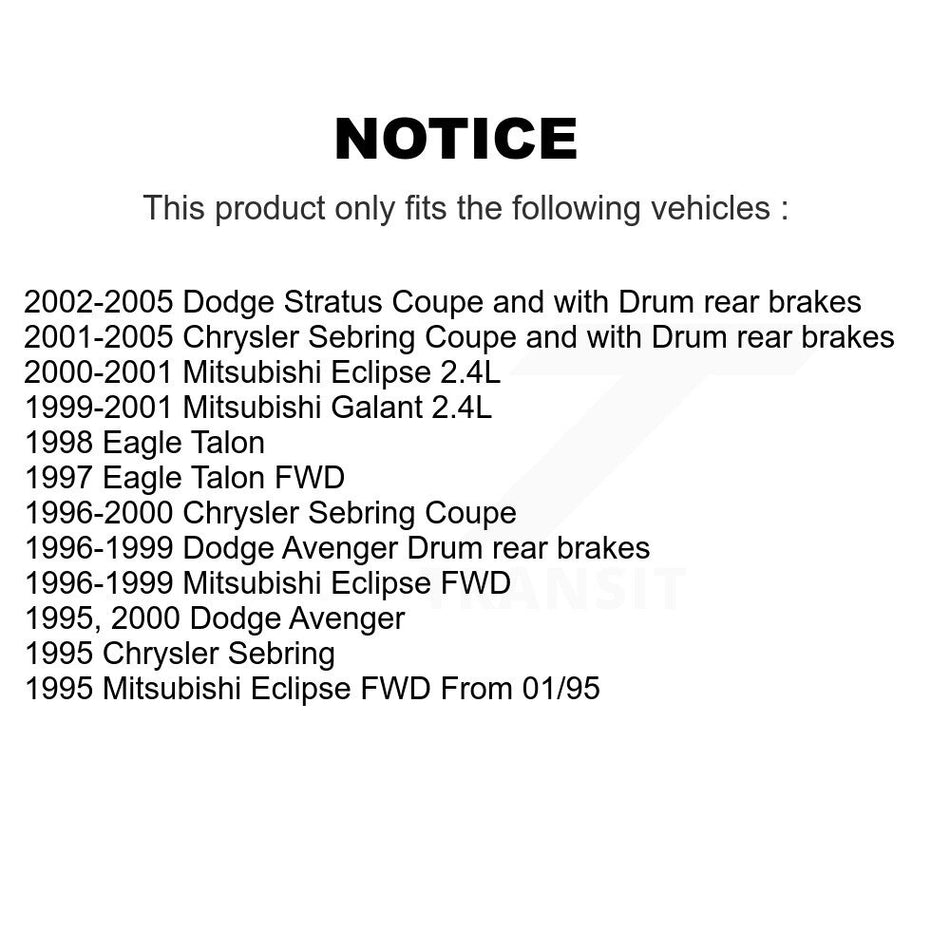 Front Rear Disc Brake Rotors Drums Kit For Chrysler Sebring Dodge Stratus Mitsubishi Eclipse Galant Avenger Eagle Talon K8-102011