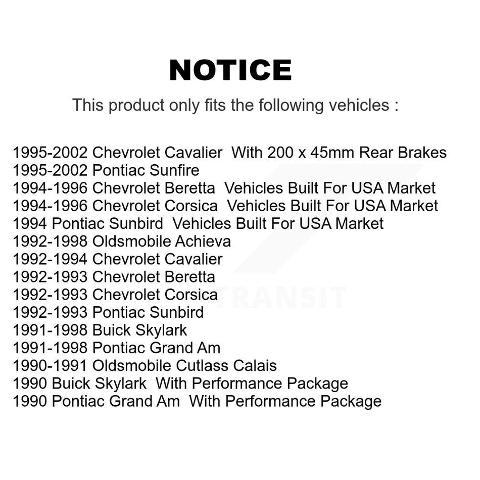 Front Rear Disc Brake Rotors Drums Kit For Chevrolet Cavalier Pontiac Sunfire Grand Am Buick Skylark Corsica Oldsmobile Achieva Beretta Sunbird Cutlass Calais K8-102130