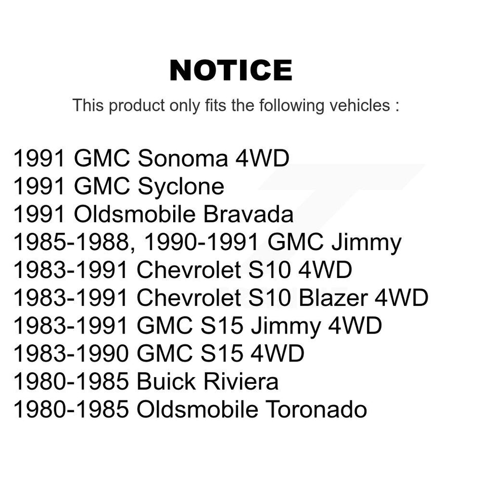 Front Rear Disc Brake Rotors Drums Kit For Chevrolet S10 GMC Blazer S15 Jimmy Sonoma Buick Riviera Oldsmobile Toronado Syclone Bravada K8-102184