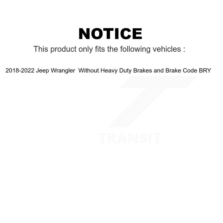 Front Disc Brake Rotors Pair For 2018-2022 Jeep Wrangler Without Heavy Duty Brakes Code BRY K8-102309