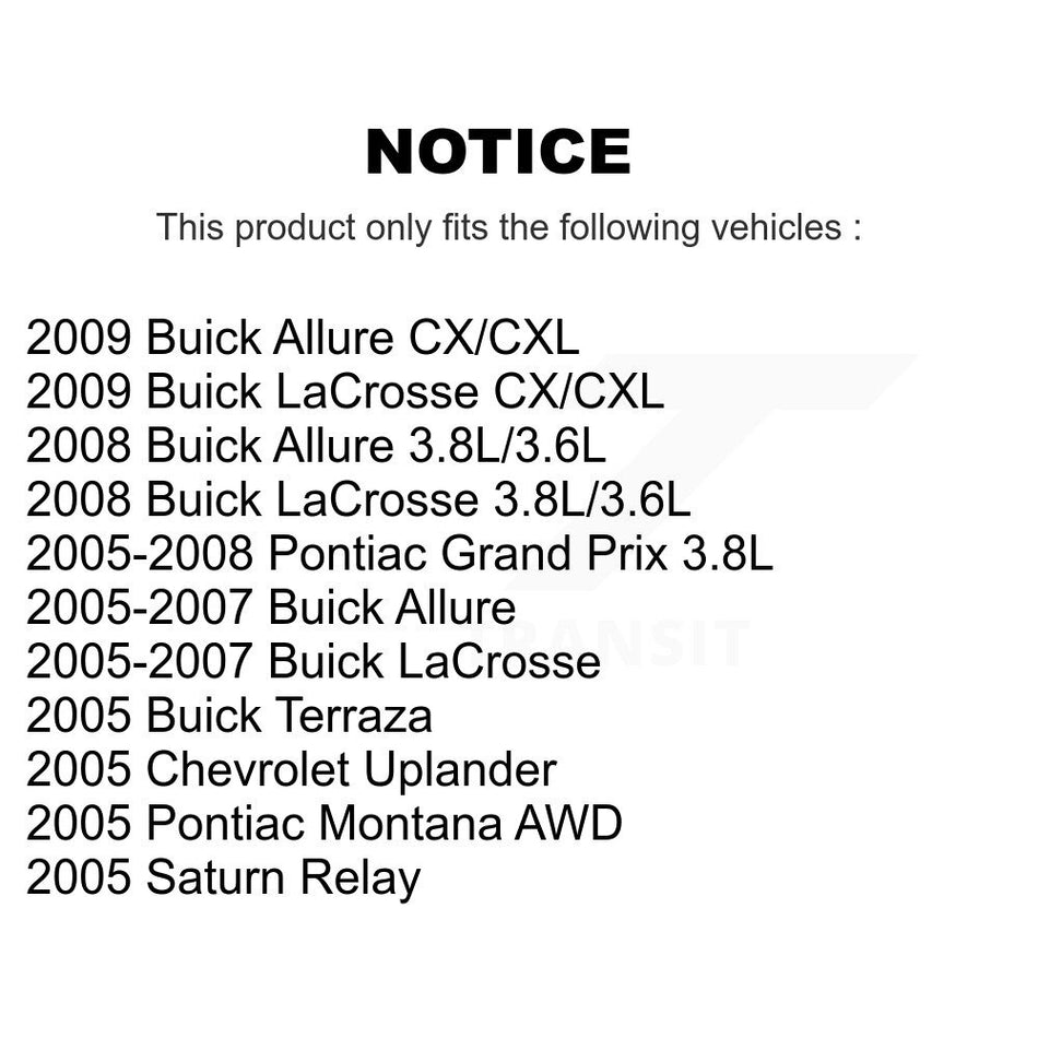 Front Disc Brake Rotors And Ceramic Pads Kit For Pontiac Grand Prix Buick LaCrosse Chevrolet Uplander Montana Terraza Saturn Relay Allure K8C-100083