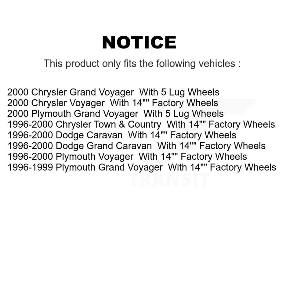 Front Disc Brake Rotors And Ceramic Pads Kit For Dodge Grand Caravan Chrysler Town & Country Plymouth Voyager K8C-100491