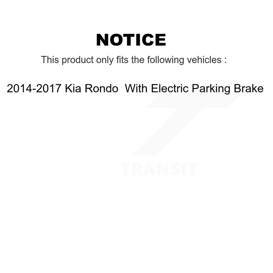 Front Rear Disc Brake Rotors And Ceramic Pads Kit For 2014-2017 Kia Rondo With Electric Parking K8C-101584