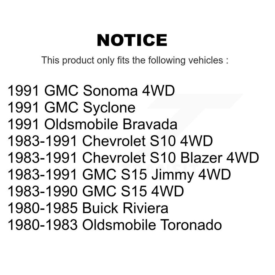 Front Rear Disc Brake Rotors Ceramic Pads And Drum Kit For Chevrolet S10 Blazer GMC S15 Jimmy Sonoma Buick Riviera Oldsmobile Toronado Syclone Bravada K8C-102398