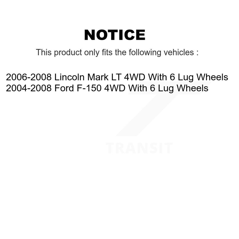 Front Disc Brake Rotors And Semi-Metallic Pads Kit For Ford F-150 Lincoln Mark LT With 6 Lug Wheels 4WD K8F-100130